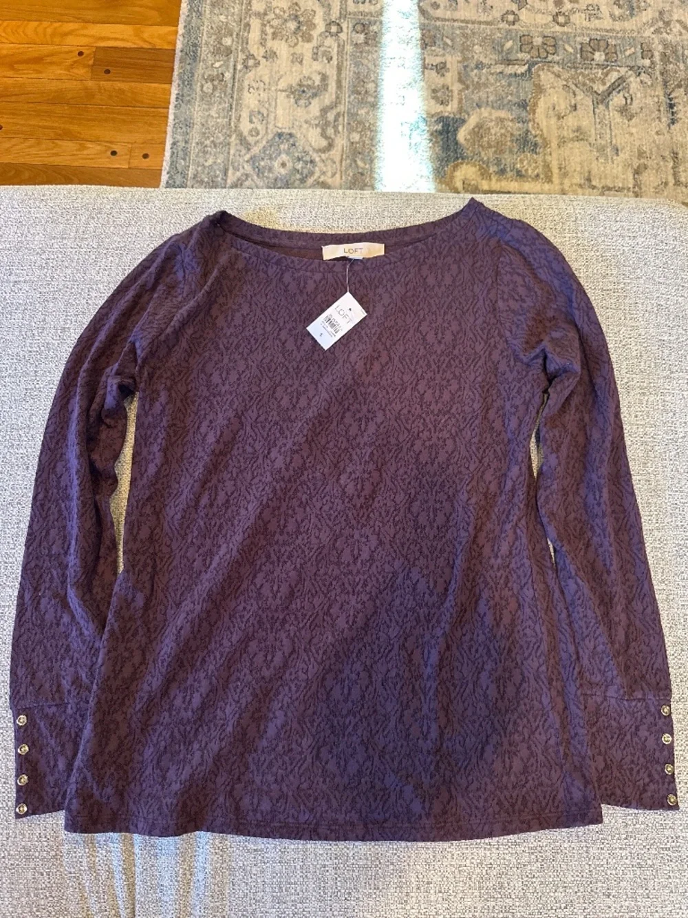 NEVER WORN Purple Lace Long sleeve t-shirt - Picture 1 of 5